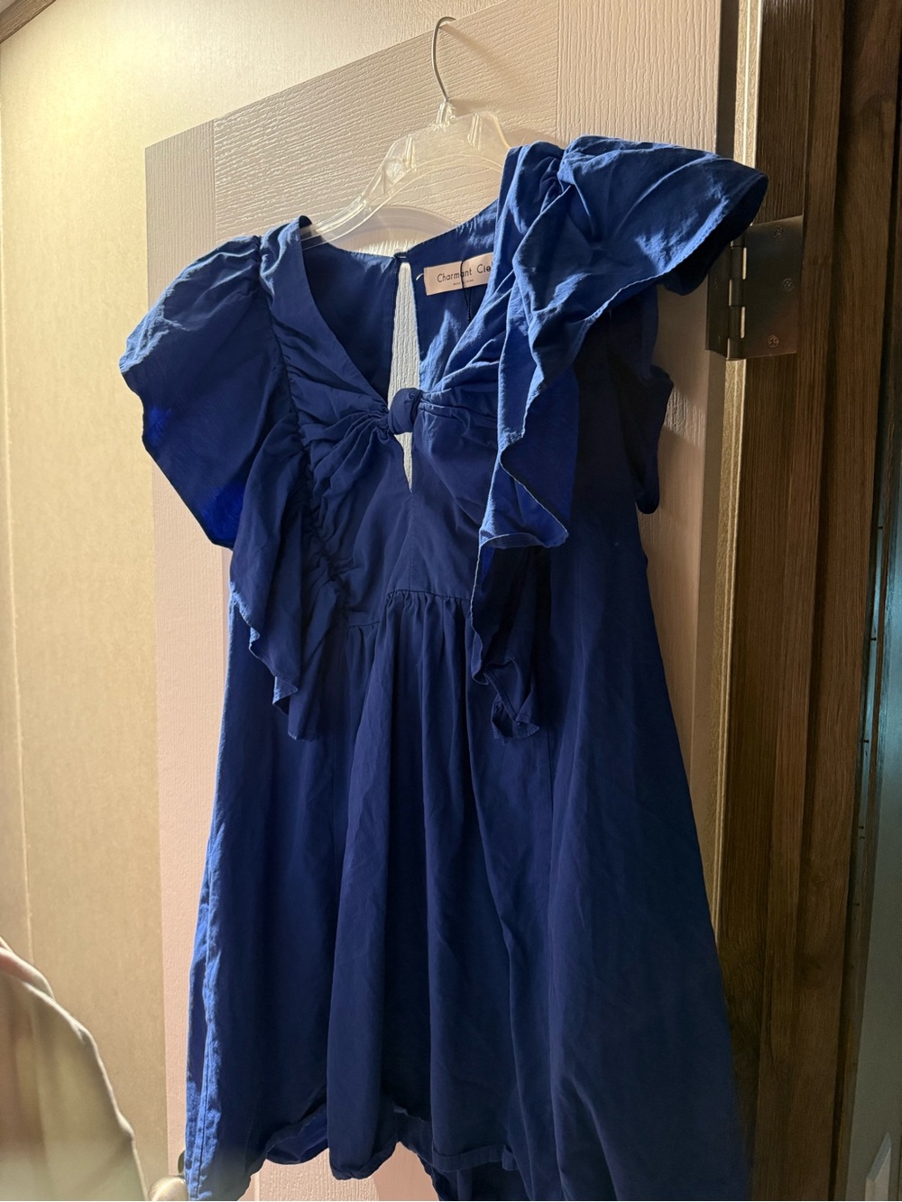 Royal Blue Ruffle Sleeve Dress